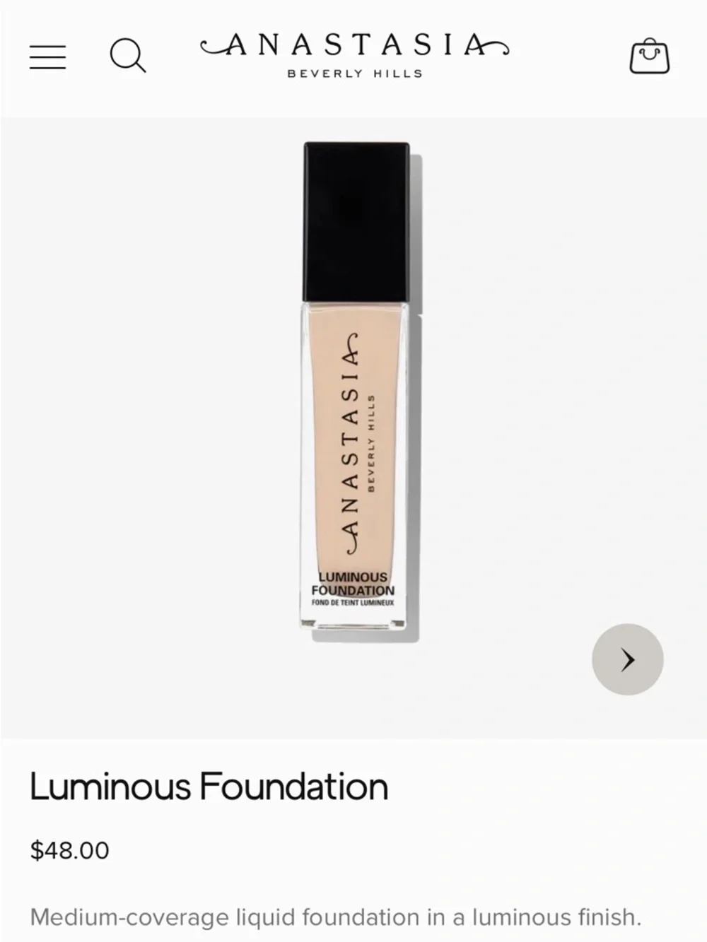 Anastasia Beverly Hills Luminous Foundation - shade 140N. Brand new in packaging